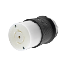 Conector Industrial con Bloqueo de Media Vuelta / 20 A 120/208 V CA / 4 Polos 5 Hilos / Color Blanco y Negro / Nema L21-20R/ Grado Industrial.