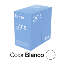 Bobina de Cable UTP 305 Mts / Cat 6 (24 AWG) / Color Blanco / PVC (CM) / Uso en Interior / CCA (Cobre con Aluminio) / Aplicaciones de CCTV y Redes de Datos