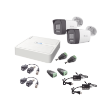 Kit HiLook Audio Bidireccional TurboHD 1080p / DVR 4 Canales / 2 Cámaras Bala (Exterior) con Bocina y Microfóno Integrado / 2 Fuentes de Poder / Accesorios