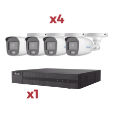 [Kit] DVR 4 Canales TurboHD + 1 Canal IP / 2 Megapixel (1080pLite) / AcuSense Lite / Audio por coaxitron / 1 Bahia de disco duro / 4 Cámaras 2 Megapixel tipo Bala / ColorVu Lite + Microfono Integrado
