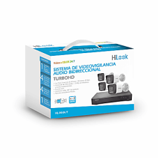 [Dual Light] Kit TurboHD 3K (5 Megapixel Lite) / DVR 4 Canales / 4 Cámaras bala Dual Light / Audio bidireccional / Accesorios de Interconexión / Fuente de Poder
