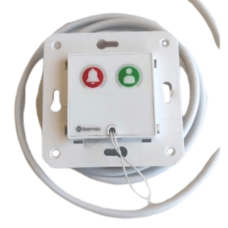 Módulo Asistencial para Hospital de Empotrar IP67 / Material ABS Antimicrobiano / Botón Cancelación / Indicador Luminoso de Alarma y Presencia / RS485 / Compatible Cajas Europeas y Americanas