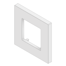 Embellecedor para Caja Europea / Dimensiones 84x84x8 mm Externas / ABS Antimicrobiano / Blanco con Efecto de Contraste / Colocación Fácil y Rápida Embellecedor para Caja Europea / Dimensiones 84x84x8 mm Externas / ABS Antimicrobiano / Blanco con Efecto de Contraste / Colocación Fácil y Rápida