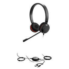 Jabra Evolve 30 II Duo con conexión USB C/A y 3.5mm, micrófono con cancelación de ruido y controlador en el cable con botones e indicadores LED (5399-823-369) Jabra Evolve 30 II Duo con conexión USB C/A y 3.5mm, micrófono con cancelación de ruido y controlador en el cable con botones e indicadores LED (5399-823-369)