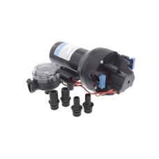 Bomba de diafragma controlada por presión para trabajo pesado ParMax de 12 Vcd, caudal de 5 GPM, presión máxima 60 psi, para manguera de diámetro interior de 13 mm (1/2