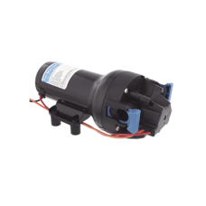 Bomba controlada por presión Par Max 6 para trabajo pesado a 12 Vcd, caudal de 6 GPM, presión máxima 40 psi, para manguera de entrada con orificio de 38 mm (1½”), manguera de descarga con orificio de 25 mm (1”)