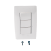 Apagador Triple Sencillo de 10 A/ 127 V CA ~ 60 Hz / Color Blanco.