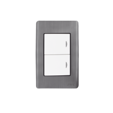 Apagador Doble de 10 A/ 127 V CA ~ 60 Hz / Placa de Acero. Apagador Doble de 10 A/ 127 V CA ~ 60 Hz / Placa de Acero.