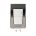 Apagador Doble de 10 A/ 127 V CA ~ 60 Hz /  Placa de Acero.