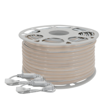 Manguera LED Luminosa Blanca de Resina Transparente y Flexible / Para uso Interior o Exterior / Carrete de 50 m/ 110V CA  4.2 A/ 500 W Potencia / T.C.C. 6500 K.