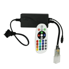 Adaptador de Corriente con Control de Funciones Remoto para Manguera Neón LED RGB JUML-5050-03. Adaptador de Corriente con Control de Funciones Remoto para Manguera Neón LED RGB JUML-5050-03.