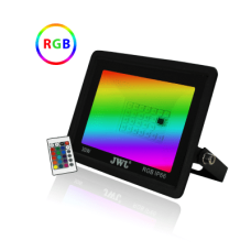 Reflector LED Multicolor RGB IP66 para Interior/Exterior / 10W-50W / 900-4500 Lúmenes / Control Remoto 7 Colores / Vida Útil 50,000 Horas / Aluminio y Vidrio Templado / Ángulo 120°