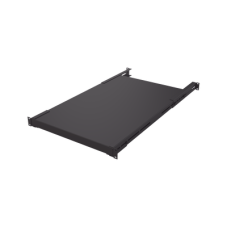 Charola Rackeable de profundidad ajustable para Soportar Equipos en Rack de 19 in, Doble Fijación, Color Negro, 3U