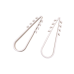 Bolsa con 100 clips sujetadores de plástico para cables de 11 a 19 mm. Ideales para instalaciones en pared, brindan sujeción firme y segura.