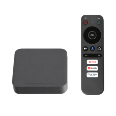 STB 4K Android con Google TV / Alto Rendimiento / Conexión Wi-Fi y por Cable / Control Remoto Bluetooth / Salida HDMI / Software de Gestion para ISP´s STB 4K Android con Google TV / Alto Rendimiento / Conexión Wi-Fi y por Cable / Control Remoto Bluetooth / Salida HDMI / Software de Gestion para ISP´s