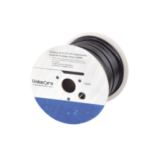 Bobina de Cable de 305 Metros (1000 Pies) Cat6, Aleación de Cobre y Aluminio (CCA), Color Negro, Uso Intemperie, Doble Forro