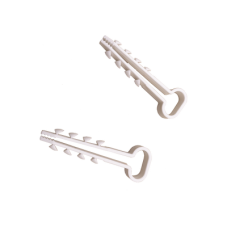Bolsa con 100 clips sujetadores de plástico para cables de 6 a 12 mm. Ideales para instalaciones en pared, brindan sujeción firme y segura.