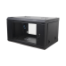 Gabinete de Pared de 6U con Puerta de Cristal Templado, 455 mm de Profundidad Total, Rack de 19in, Acero Reforzado Color Negro.