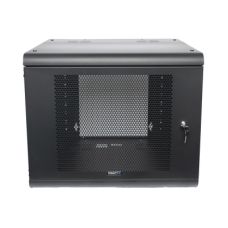 Gabinete de Pared con Puerta Perforada, 635mm de Profundidad, 9U Rack de 19 in, Acero Reforzado