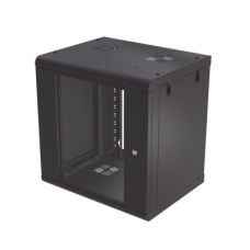 Gabinete de Pared de 12U con Puerta de Cristal Templado, 479.5 mm de Profundidad, Rack de 19'', Acero Reforzado Color Negro. Gabinete de Pared de 12U con Puerta de Cristal Templado, 479.5 mm de Profundidad, Rack de 19'', Acero Reforzado Color Negro.