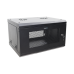 Gabinete de Pared de 6U con Puerta Perforada, 455 mm de Profundidad Total, Rack de 19'', Acero Reforzado Color Negro