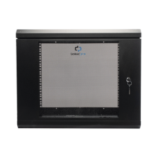 Gabinete de Pared de 9U con Puerta de Cristal Templado, 455 mm de Profundidad, Rack de 19'', Acero Reforzado Color Negro. Gabinete de Pared de 9U con Puerta de Cristal Templado, 455 mm de Profundidad, Rack de 19'', Acero Reforzado Color Negro.