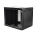 Gabinete de Pared de 9U con Puerta de Cristal Templado, 455 mm de Profundidad, Rack de 19'', Acero Reforzado Color Negro.