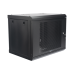 Gabinete de Pared de 9U con Puerta Perforada, 455 mm de Profundidad, Rack de 19'', Acero Reforzado Color Negro.
