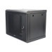 Gabinete de Pared de 9U con Puerta Perforada, 455 mm de Profundidad, Rack de 19'', Acero Reforzado Color Negro.