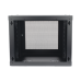 Gabinete de Pared de 9U con Puerta Perforada, 455 mm de Profundidad, Rack de 19'', Acero Reforzado Color Negro.