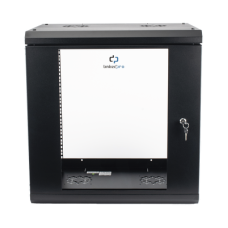 Gabinete de Pared de 12U con Puerta de Cristal Templado, 455 mm de Profundidad, Rack de 19'', Acero Reforzado Color Negro. Gabinete de Pared de 12U con Puerta de Cristal Templado, 455 mm de Profundidad, Rack de 19'', Acero Reforzado Color Negro.