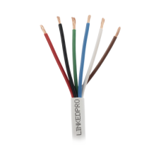 Bobina de Cable 305 Metros (1000 Pies): 6 x 18 AWG, Color Blanco, CMR, Para Sistemas de Seguridad y Alarmas