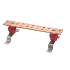 Barra de Unión para Telecomunicaciones (TMGB) de 12 in x 2 in x 1/4 in, Incluye Montaje para Muro y Aisladores,