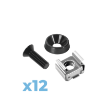 Juego de 12 Tornillos con 12 Arandelas y 12 Tuercas Enjauladas para Rack Linkedpro Juego de 12 Tornillos con 12 Arandelas y 12 Tuercas Enjauladas para Rack Linkedpro