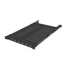Charola Ventilada para Soportar Equipos en Rack, Profundidad Ajustable de 495 a 965 mm, 1U, Color Negro