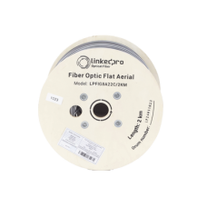 Carrete de 2 Kilómetros (6561.68 Pies) de Fibra Óptica Aérea Mini Figura 8 G.657A2 Tipo Drop Plana, Monomodo de 2 Hilos (Bifibra), Color Negro, (No Soporta Conectores Mecánicos)