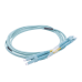 Jumper de Fibra Óptica Multimodo OM4 50/125 LC-LC OFNR (Riser), 2.0 mm, Dúplex, Aqua, 2 Metros (6.56 Pies)
