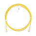 Cable de Parcheo Slim UTP Cat6 - 2 Metros (6.56 Pies) Amarillo Diámetro Reducido (28 AWG)