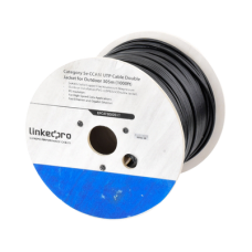 Bobina de Cable de 305 Metros (1000 Pies) Cat5e, Aleación de Cobre y Aluminio (CCA), Color Negro, Uso Intemperie, Doble Forro Bobina de Cable de 305 Metros (1000 Pies) Cat5e, Aleación de Cobre y Aluminio (CCA), Color Negro, Uso Intemperie, Doble Forro