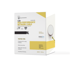 Bobina de Cable de 100 Metros (328 Pies) Cat5e, Aleación de Cobre y Aluminio (CCA), Color Gris, Uso Interior.