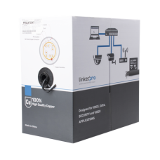 Bobina de Cable de 305 Metros (1000 Pies), Cat5e, FTP, Blindado, Color Negro, UL, para Aplicaciones en Video Vigilancia, Redes de Datos. Uso en Intemperie