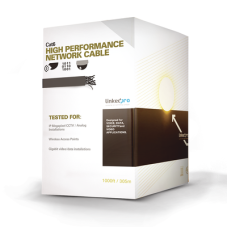 Bobina de Cable de 305 Metros (1000 Pies) Cat6 Aleación de Cobre y Aluminio (CCA), Color Azul Versión Económica. Uso en Interior.