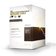 Cable Cat6+ Calibre 23, UTP, Intemperie con Gel Doble Chaqueta, ETL, UL, Color Negro de 305 Metros (1000 Pies), para Climas Extremos