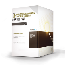 Bobina de Cable de 305 Metros (1000 Pies) Cat6 Aleación de Cobre y Aluminio (CCA), Color Negro Versión Económica. Uso en Interior.