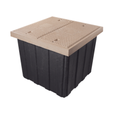 Registro de Fibra Óptica Carretero 115 x 115 x 100 cm (45.28 x 45.28 x 39.37 Pulgadas), 2 Tapas, Resistencia 20 Toneladas, Uso Vehicular Pesado