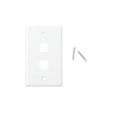 Placa de Pared de 2 Puertos, Keystone, Color Blanco
