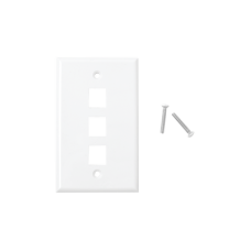 Placa de Pared de 3 Puertos, Keystone, Color Blanco