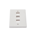 Placa de Pared de 3 Puertos, Keystone, Color Blanco