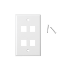 Placa de Pared de 4 Puertos, Keystone, Color Blanco
