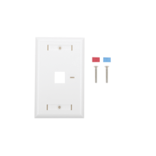 Placa de Pared de 1 Puerto, Keystone, con Espacio para Etiqueta, Color Blanco